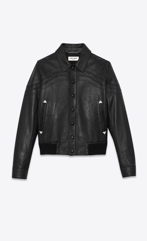 Jacket with seaming in smooth milled lambskin